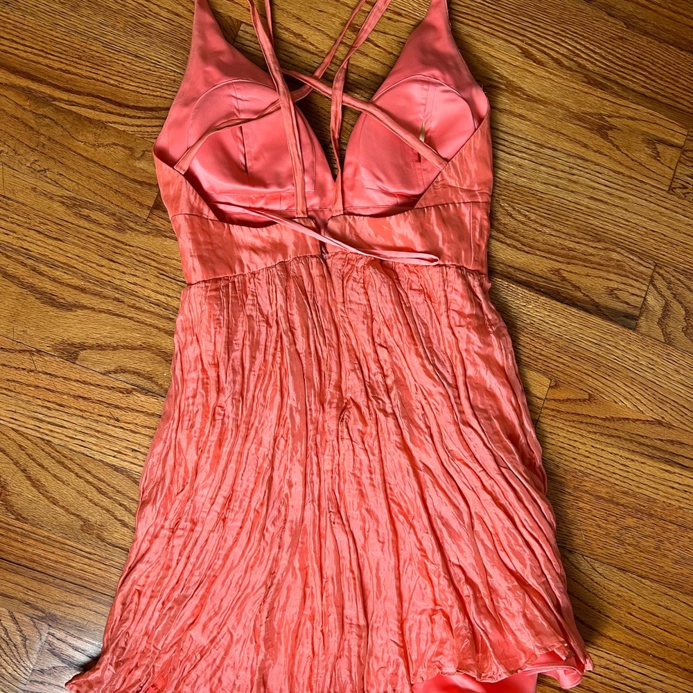 Nicole Miller Silk Coral Dress - Picture 6 of 8